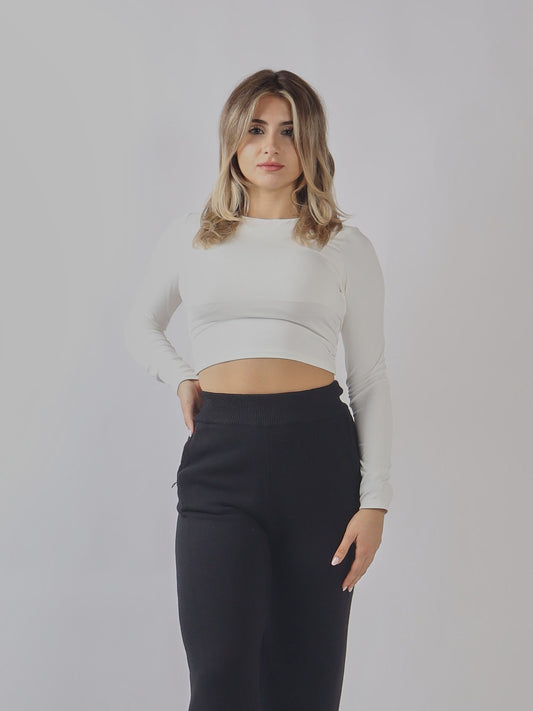 Top a manica lunga con schiena scoperta