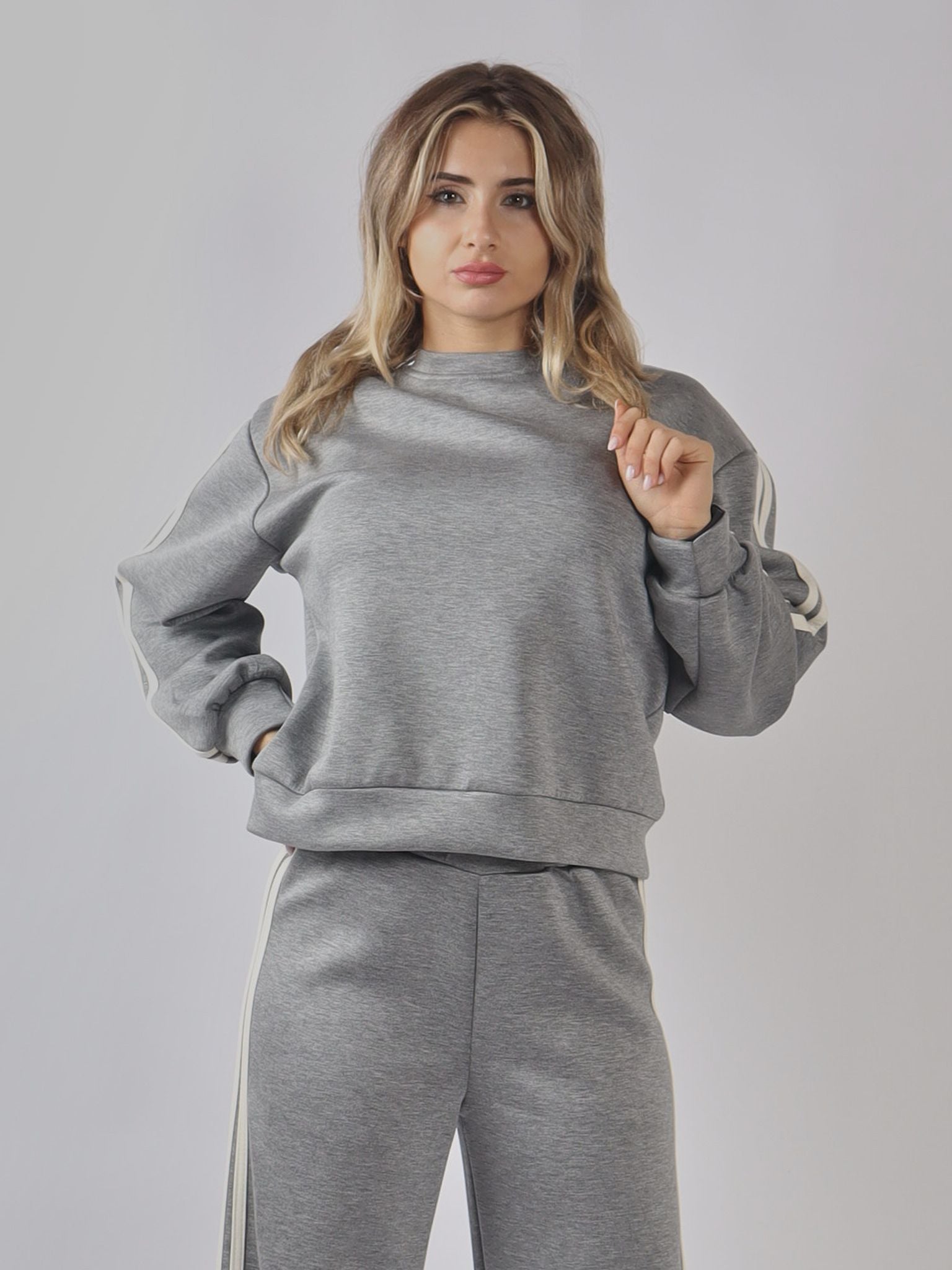 Felpa oversize con strisce laterali