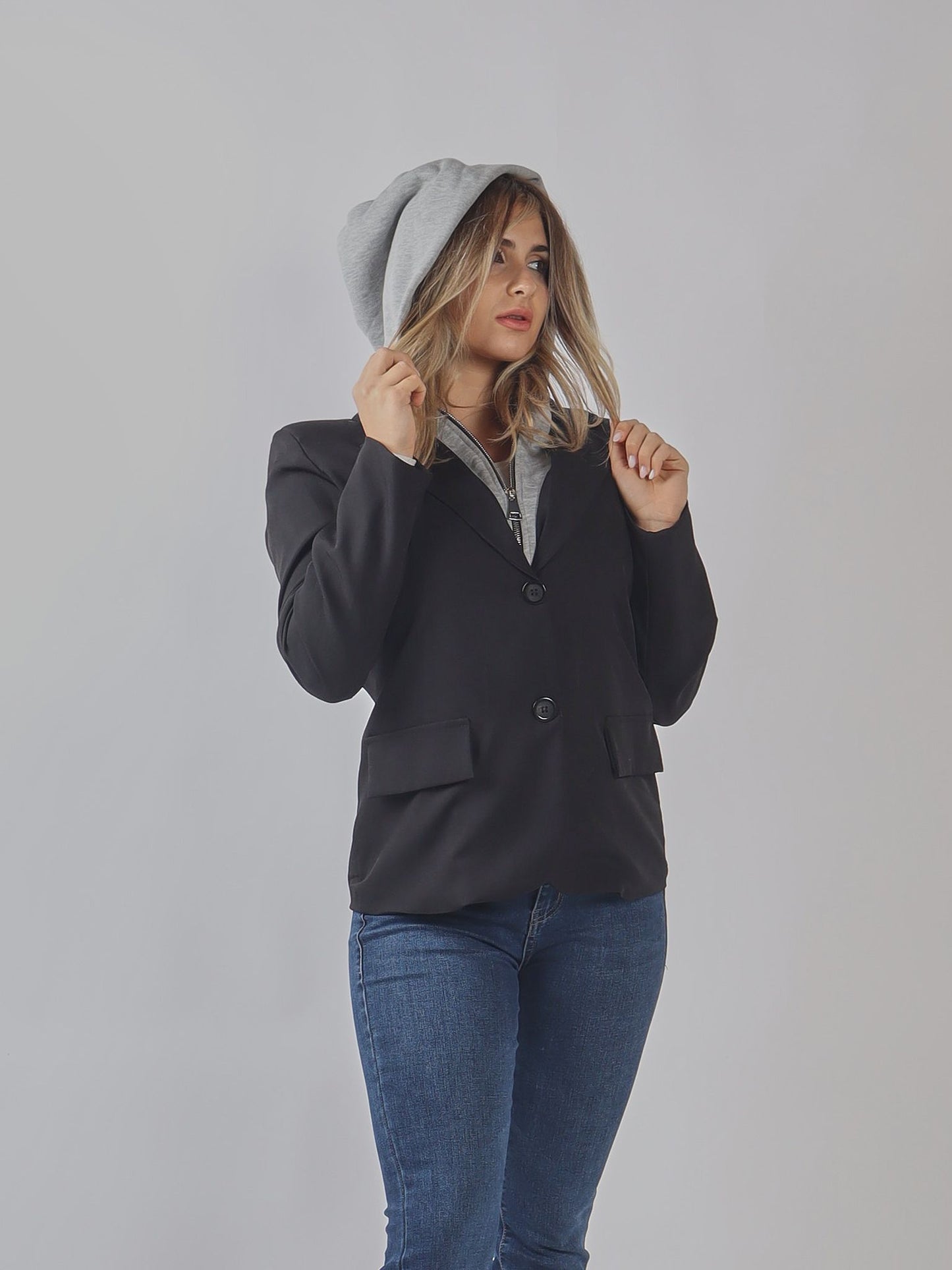 BLAZER CON CAPPUCCIO IN LAYER