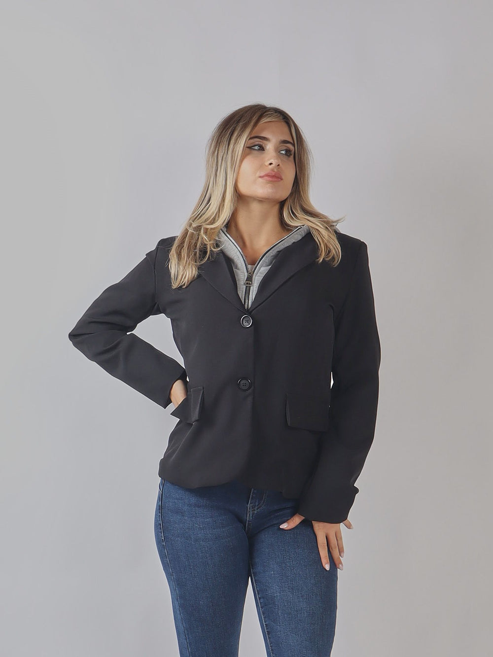 BLAZER CON CAPPUCCIO IN LAYER