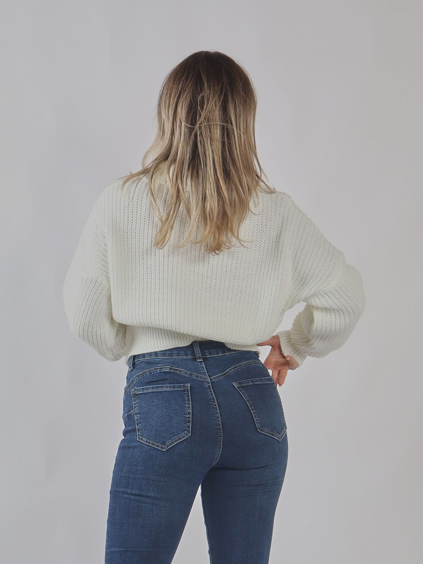 Maglione cropped a coste