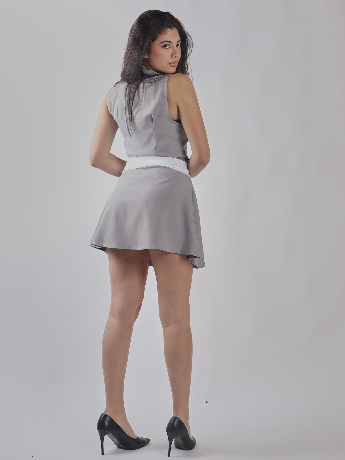 SET GONNA E GILET BICOLOR