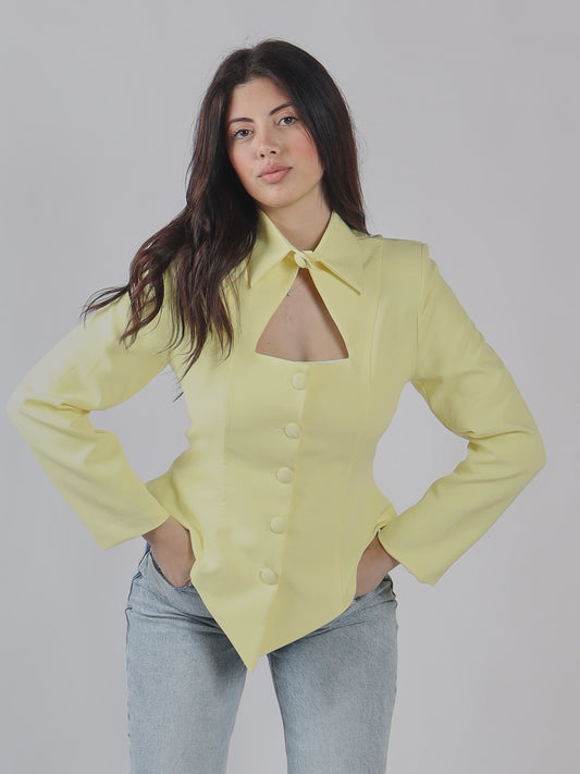 GIACCA CON COLLO A PUNTA PE 25