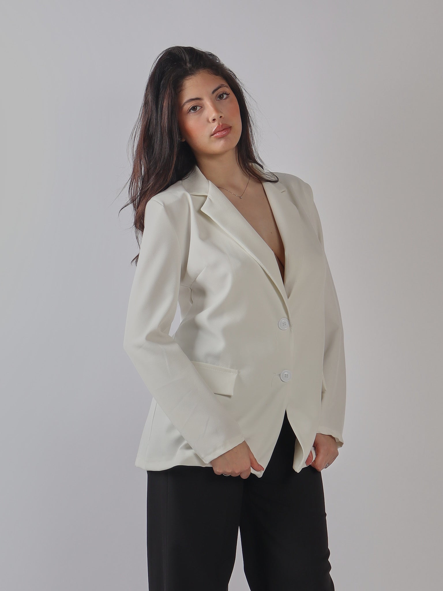 BLAZER BIANCO DOPPIOPETTO CON SCHIENA STRUTTURATA