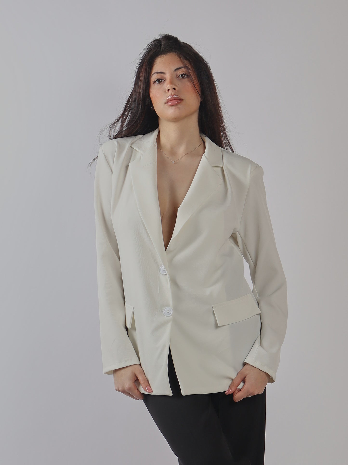 BLAZER BIANCO DOPPIOPETTO CON SCHIENA STRUTTURATA