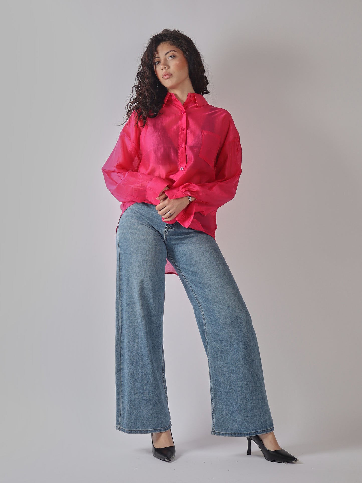 CAMICIA OVERSIZE IN ORGANZA