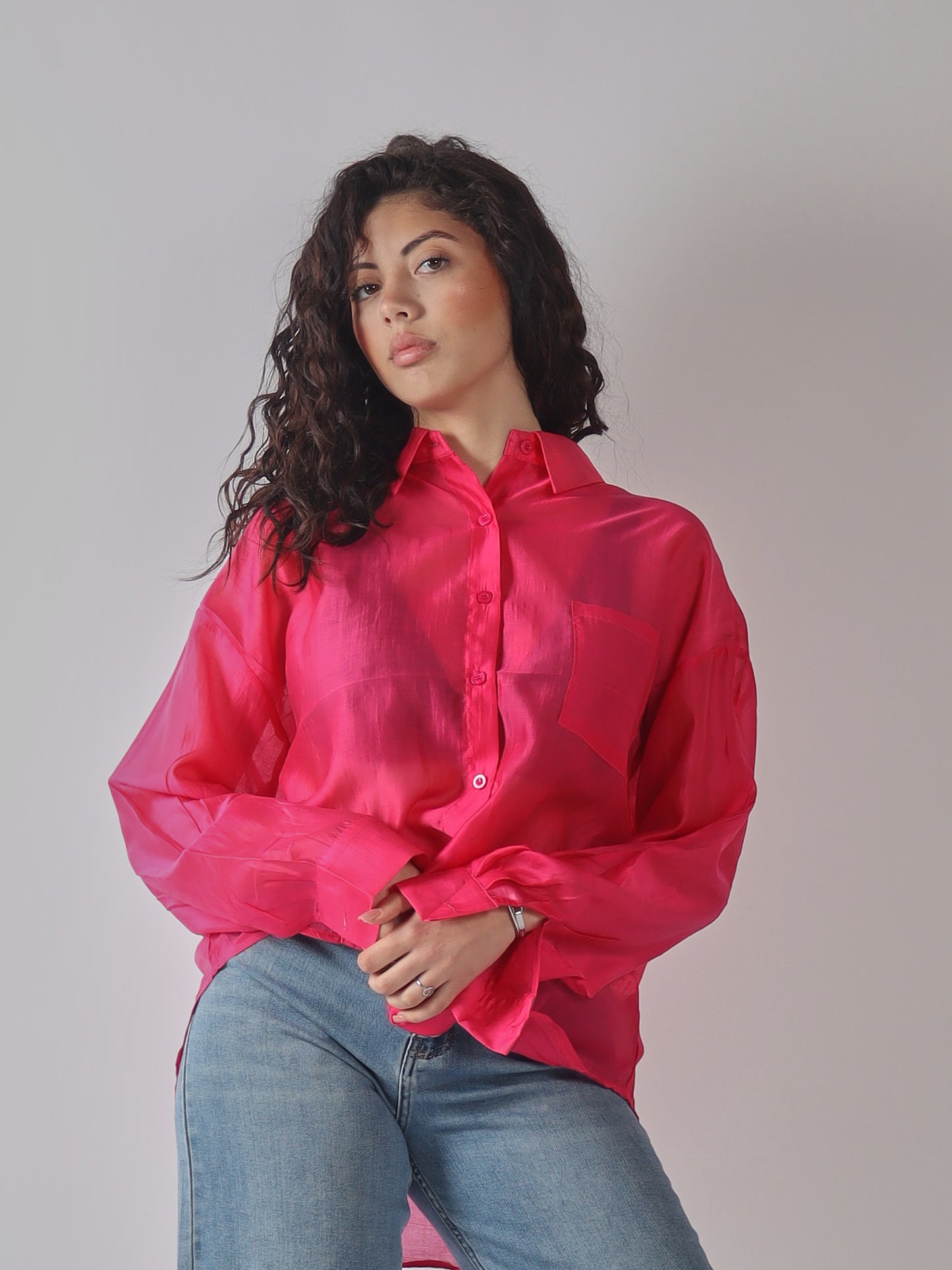 CAMICIA OVERSIZE IN ORGANZA