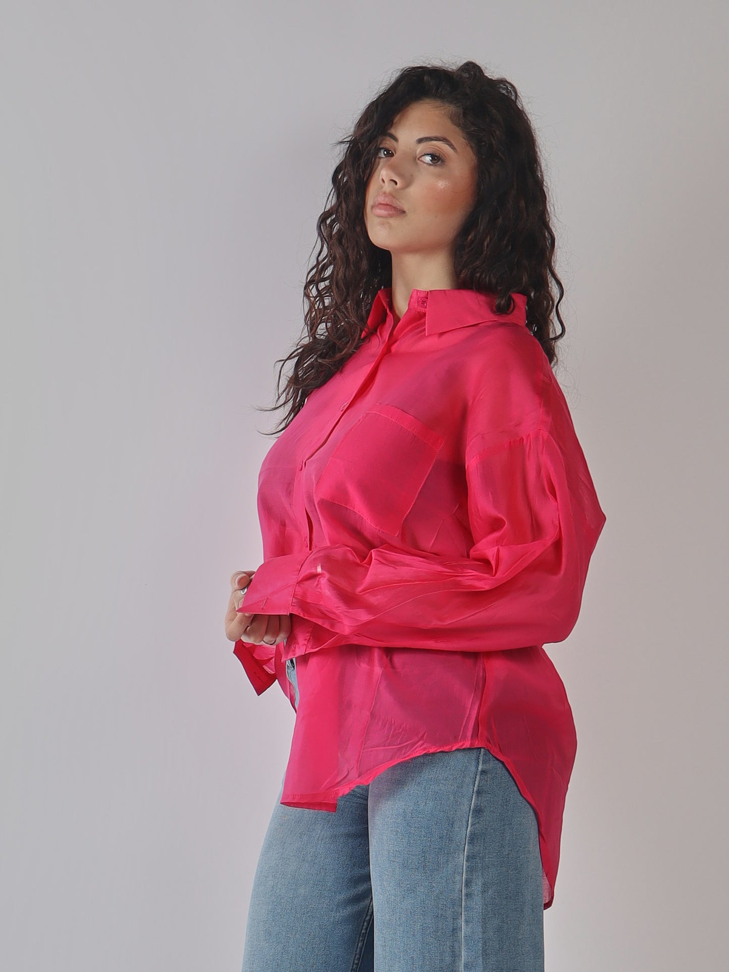 CAMICIA OVERSIZE IN ORGANZA