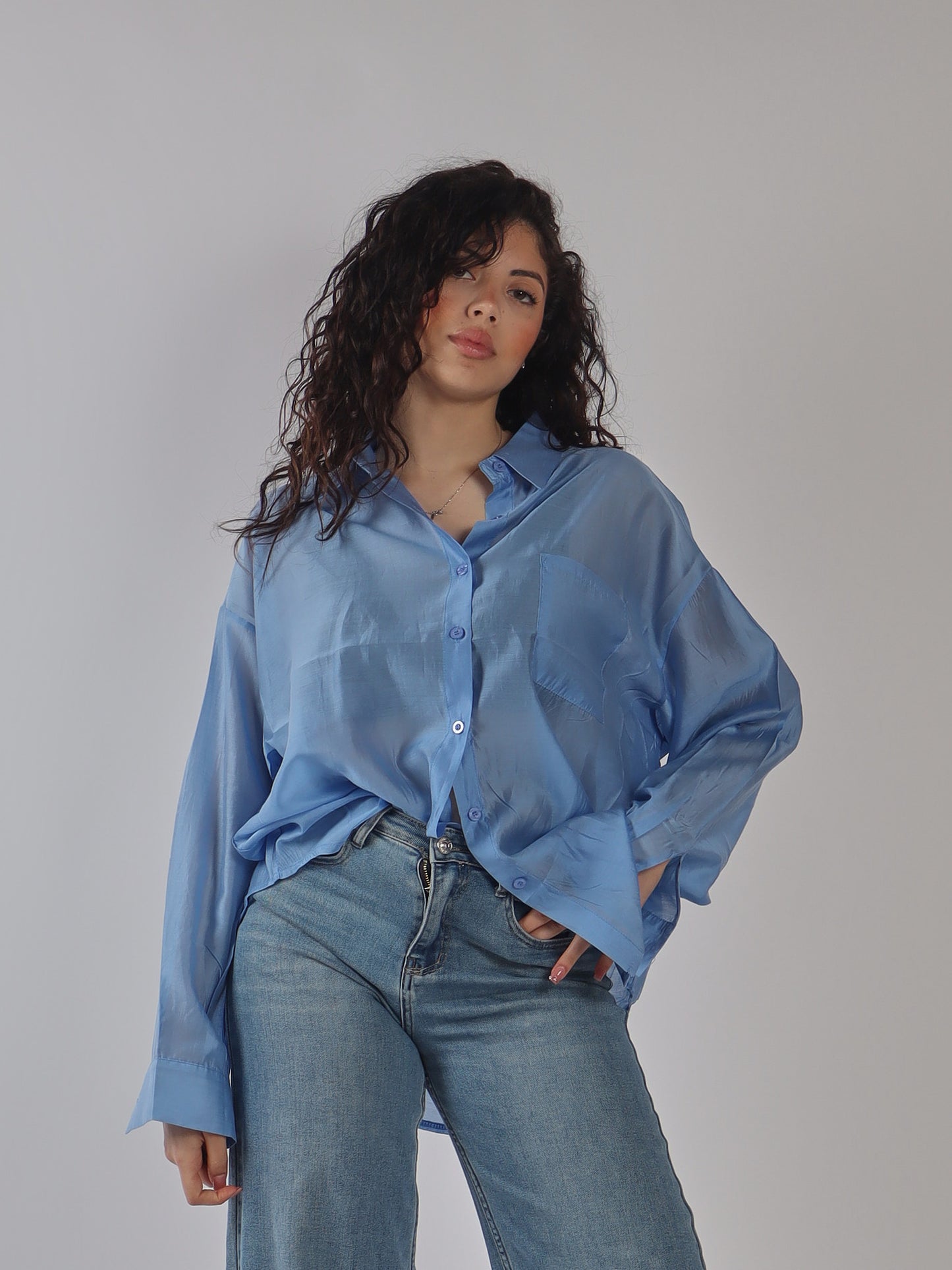 CAMICIA OVERSIZE IN ORGANZA