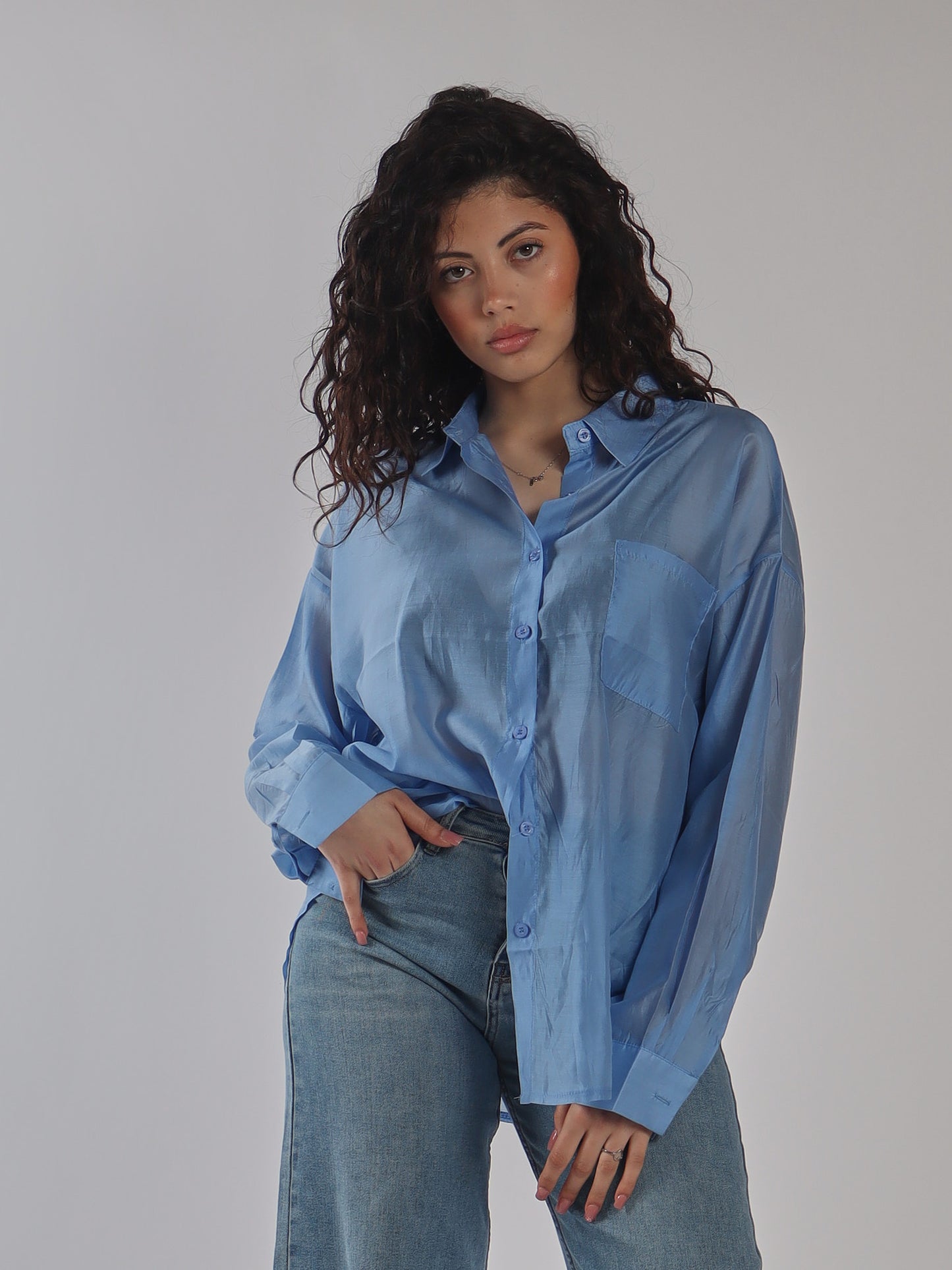 CAMICIA OVERSIZE IN ORGANZA