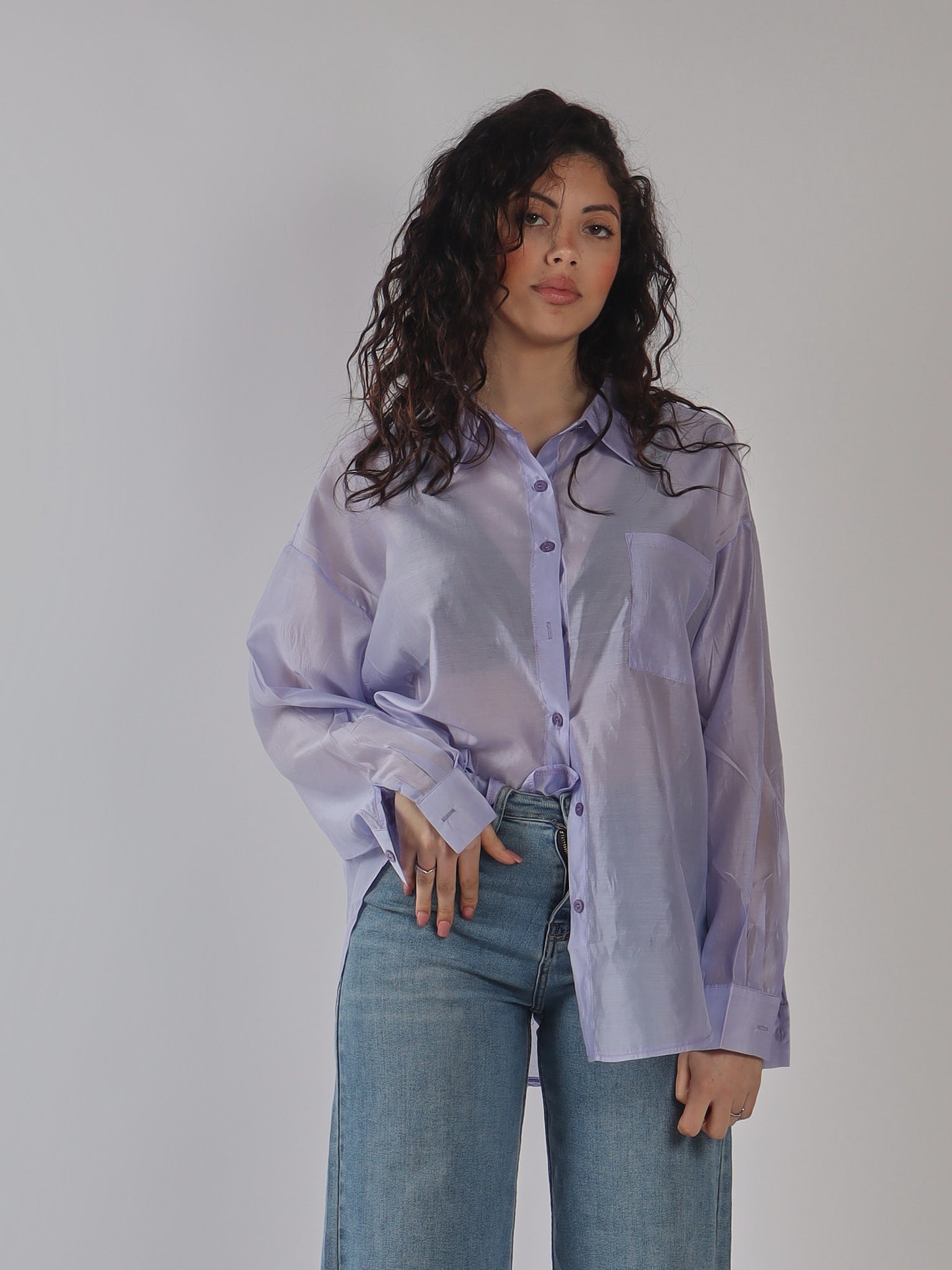 CAMICIA OVERSIZE IN ORGANZA