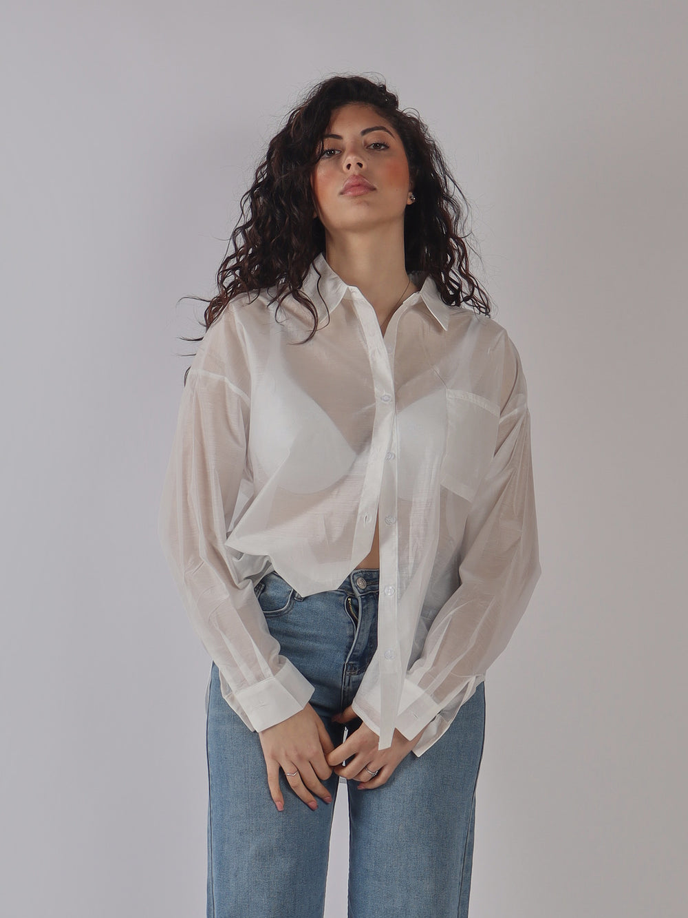 CAMICIA OVERSIZE IN ORGANZA