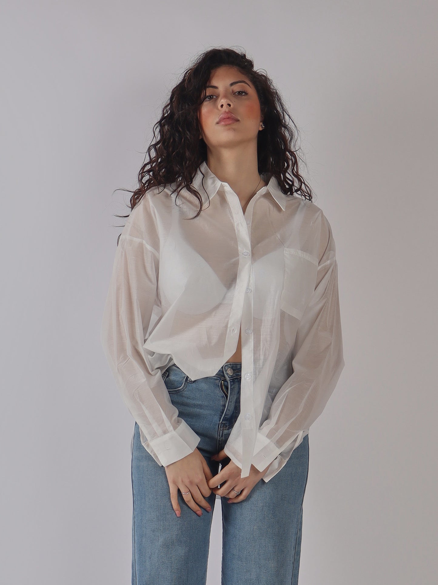 CAMICIA OVERSIZE IN ORGANZA
