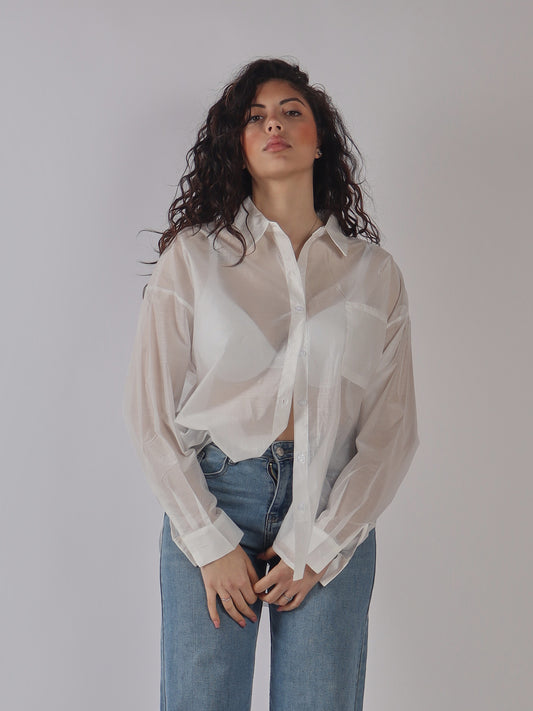 CAMICIA OVERSIZE IN ORGANZA