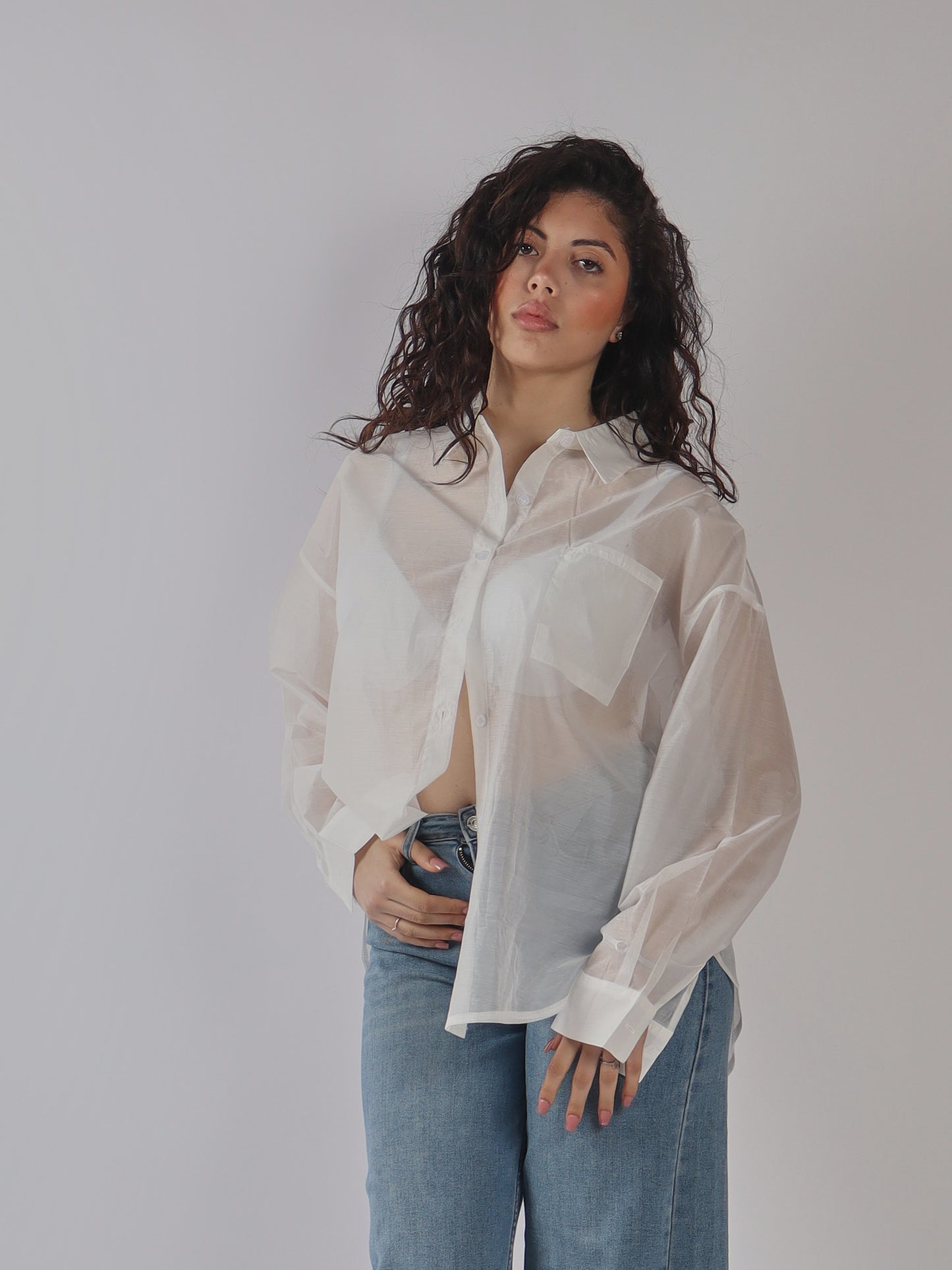 CAMICIA OVERSIZE IN ORGANZA
