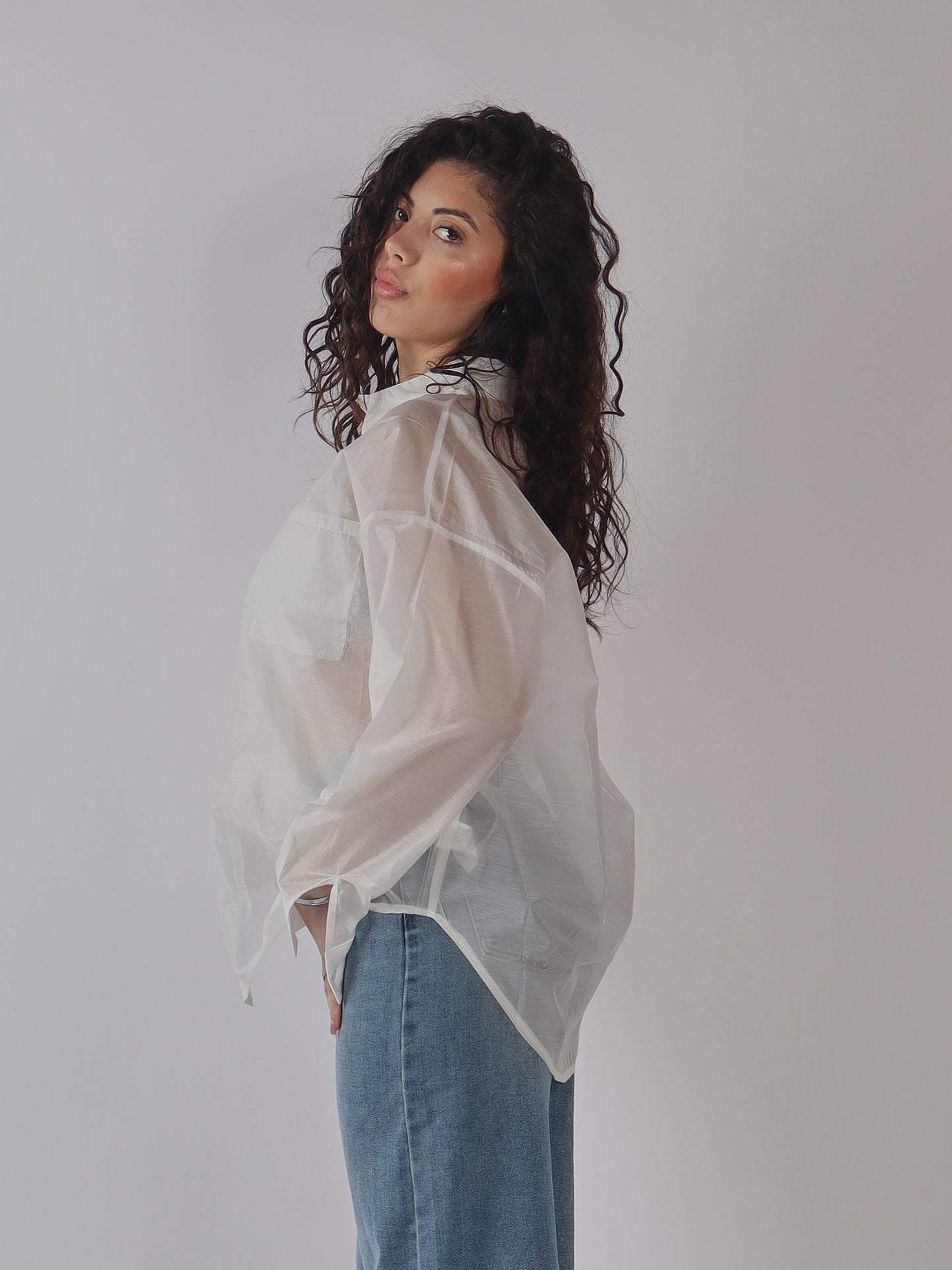 CAMICIA OVERSIZE IN ORGANZA