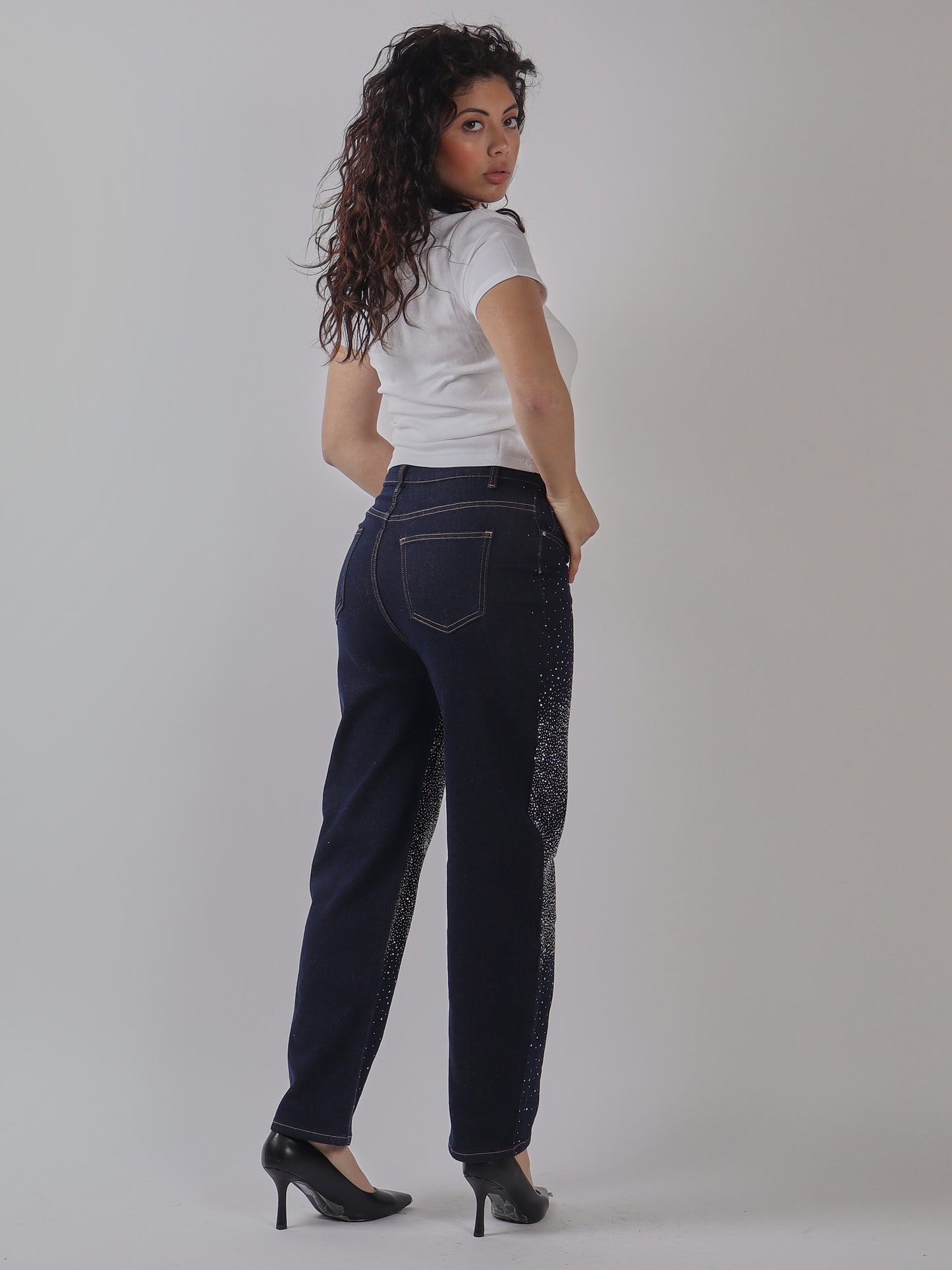 JEANS REGULAR FIT STRASS