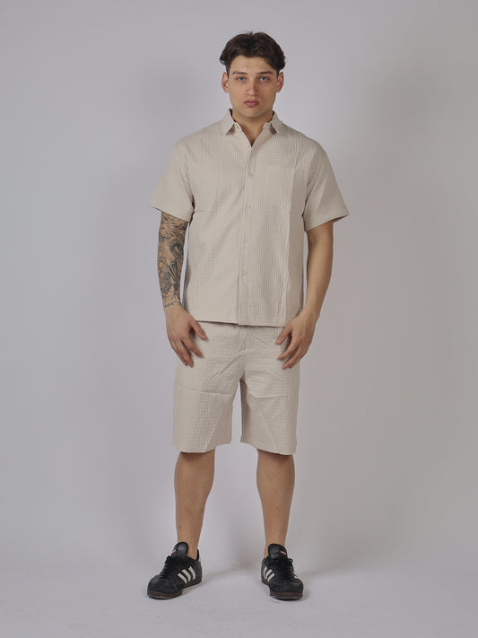 COMPLETO UOMO CAMICIA E BERMUDA IN TESSUTO TECNICO