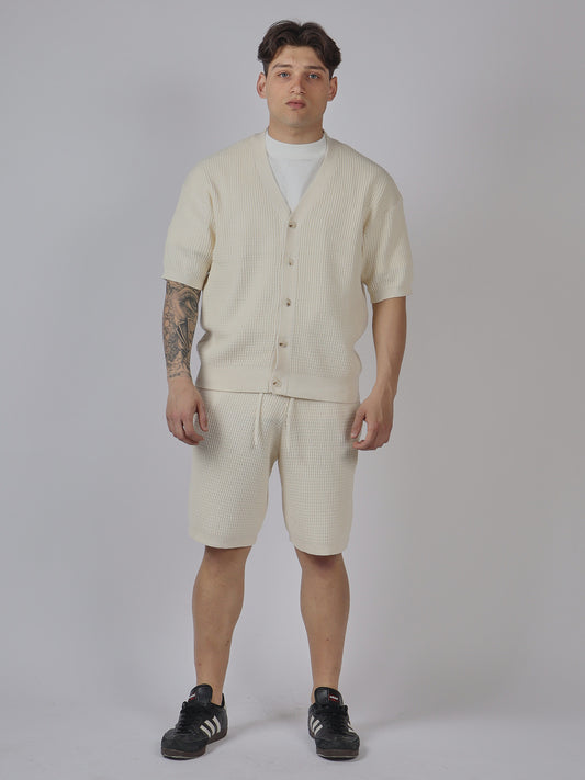 SET CARDIGAN IN MAGLIA E SHORTS UOMO