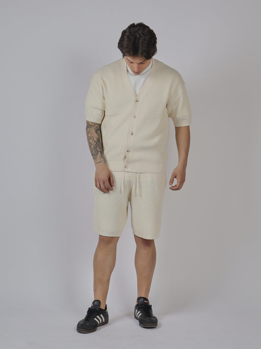 SET CARDIGAN IN MAGLIA E SHORTS UOMO