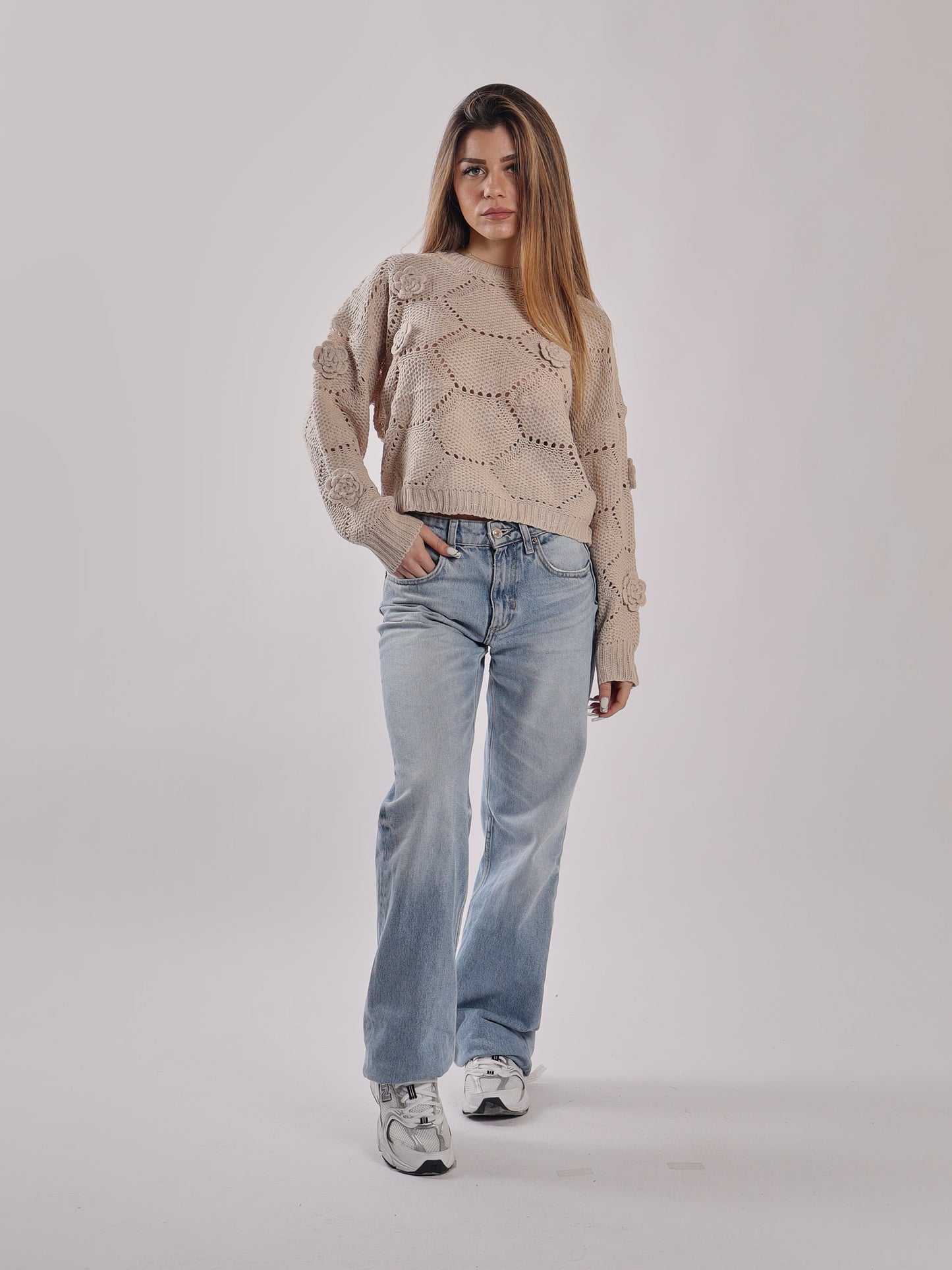 MAGLIONCINO CROP FIORI