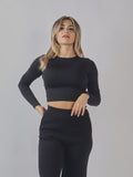 Top a manica lunga con schiena scoperta