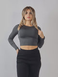 Top a manica lunga con schiena scoperta