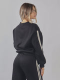 Felpa oversize con strisce laterali