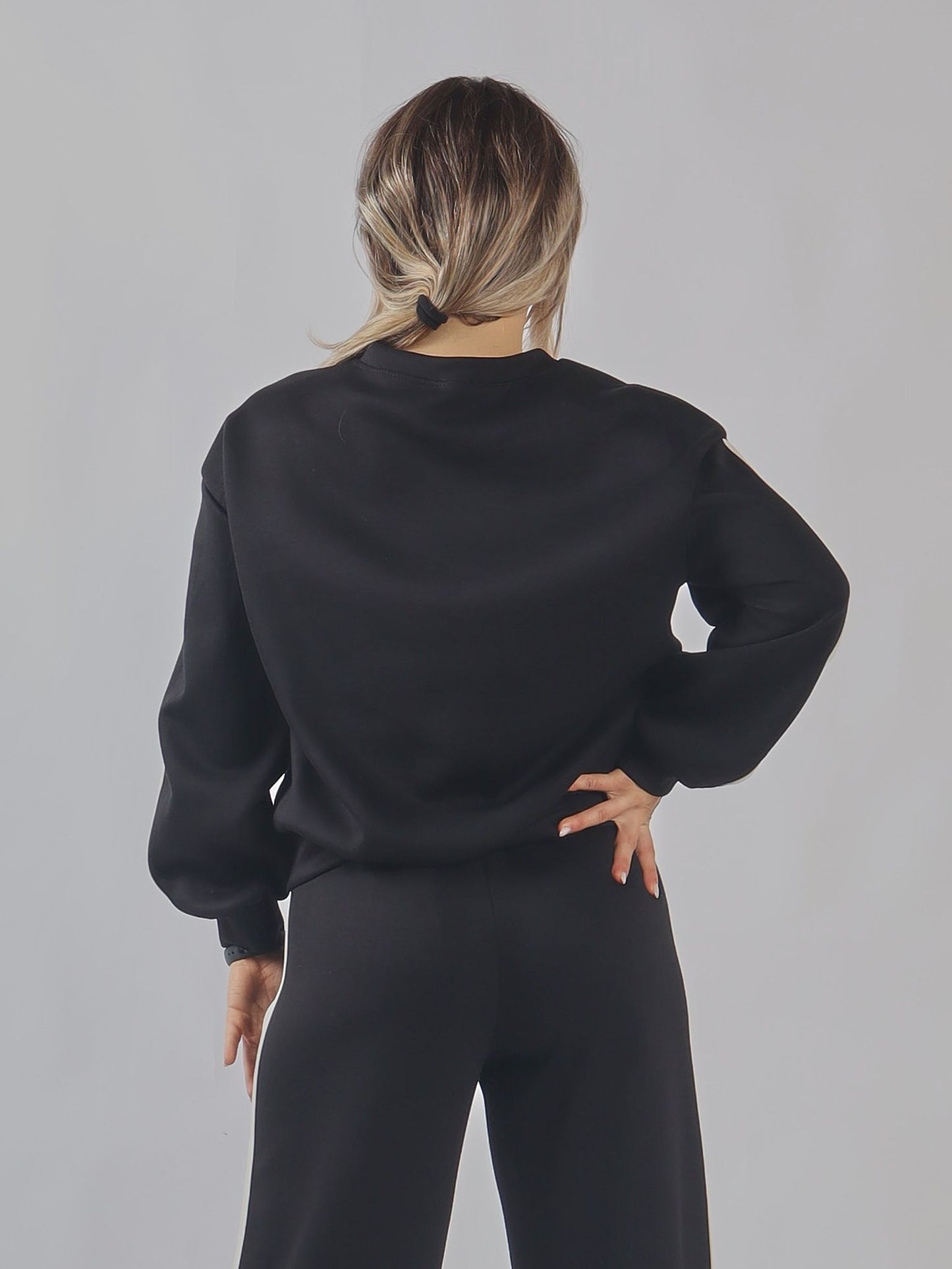 Felpa oversize con strisce laterali