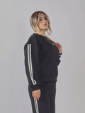 Felpa oversize con strisce laterali