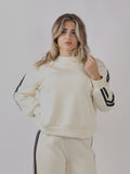 Felpa oversize con strisce laterali