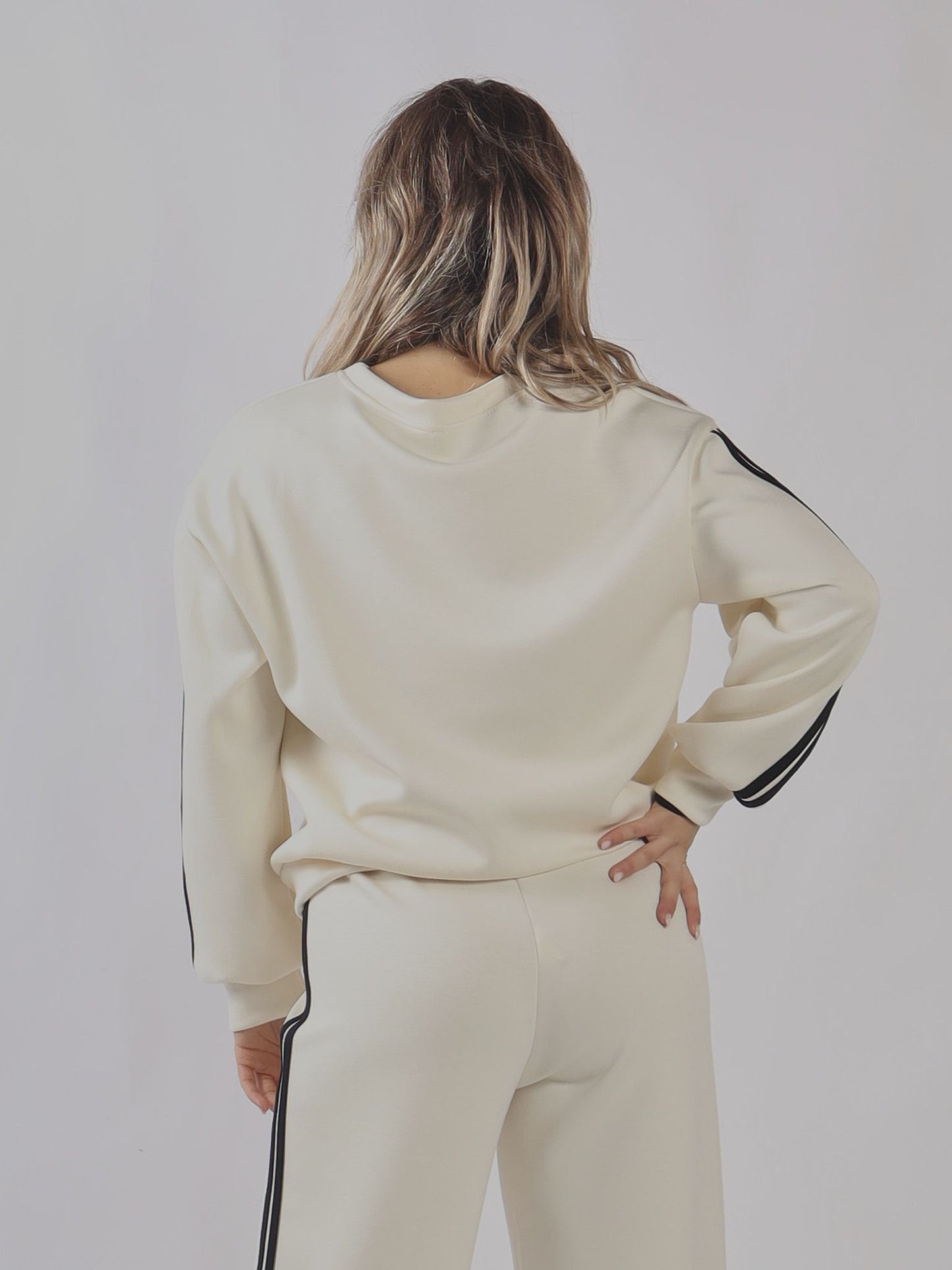 Felpa oversize con strisce laterali