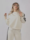 Felpa oversize con strisce laterali