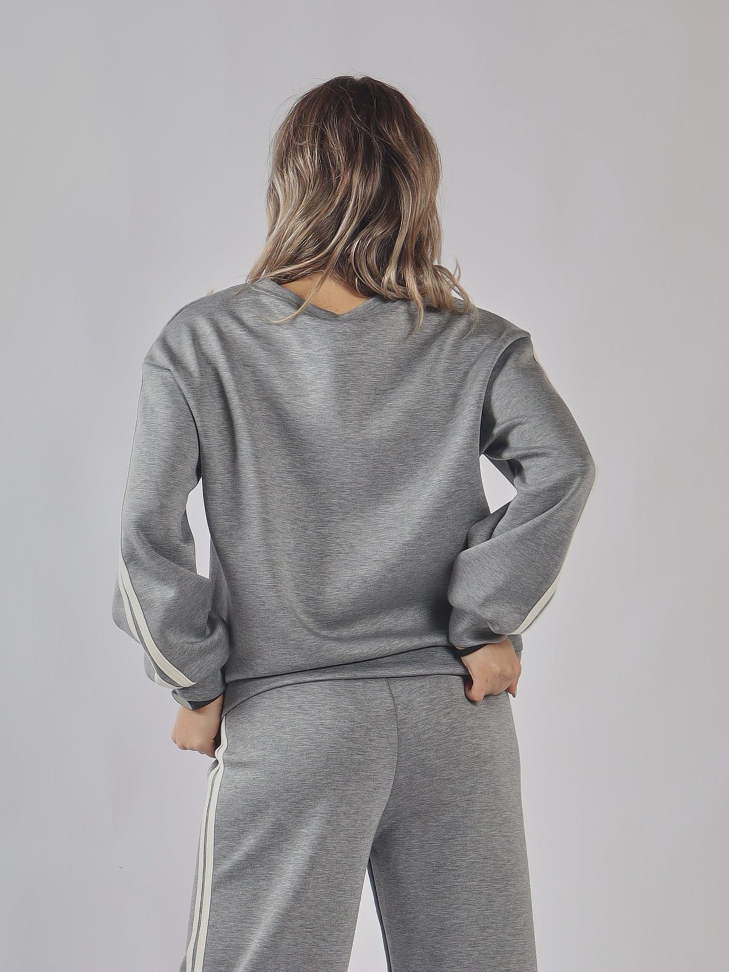 Felpa oversize con strisce laterali