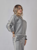 Felpa oversize con strisce laterali