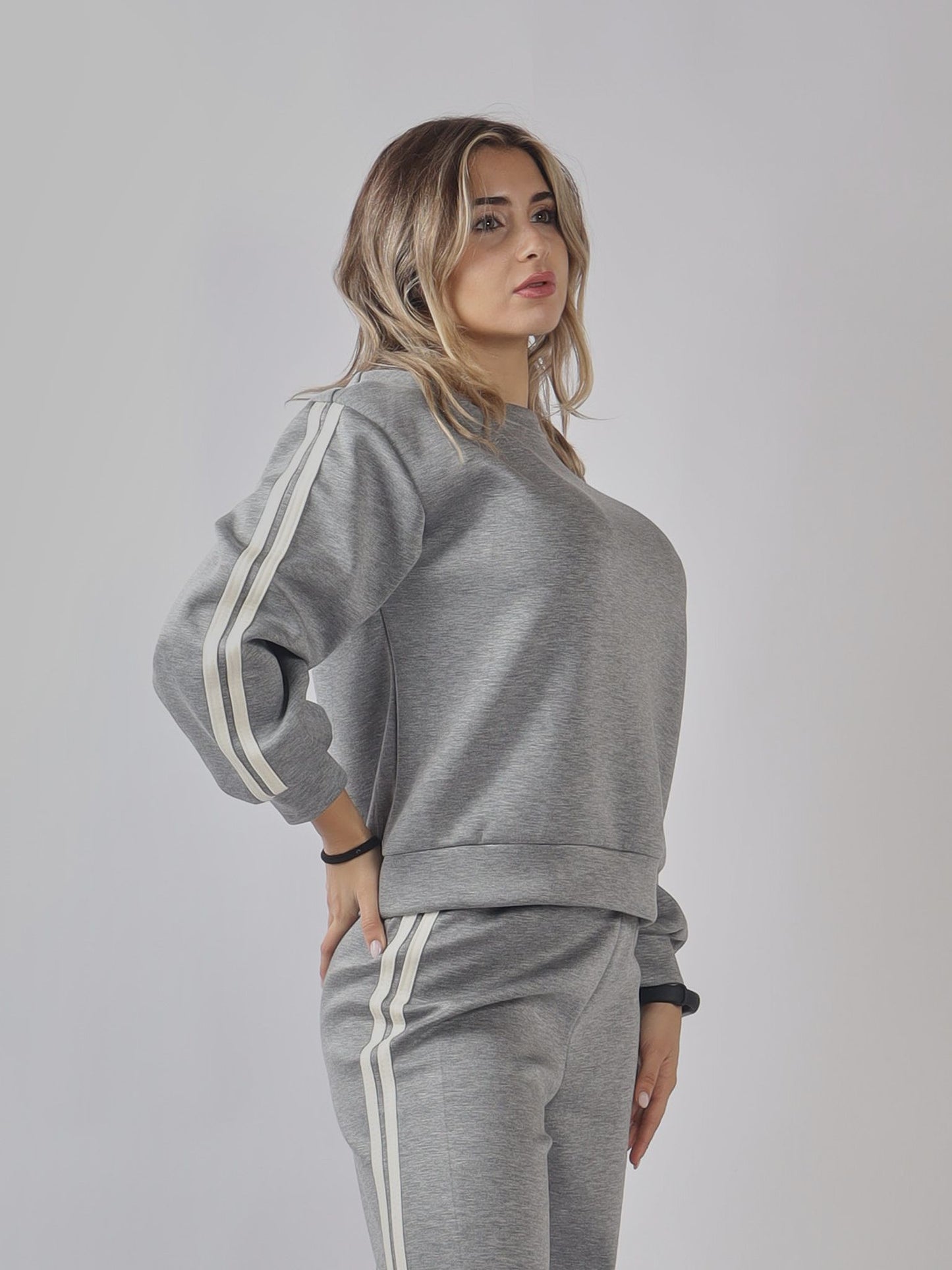 Felpa oversize con strisce laterali
