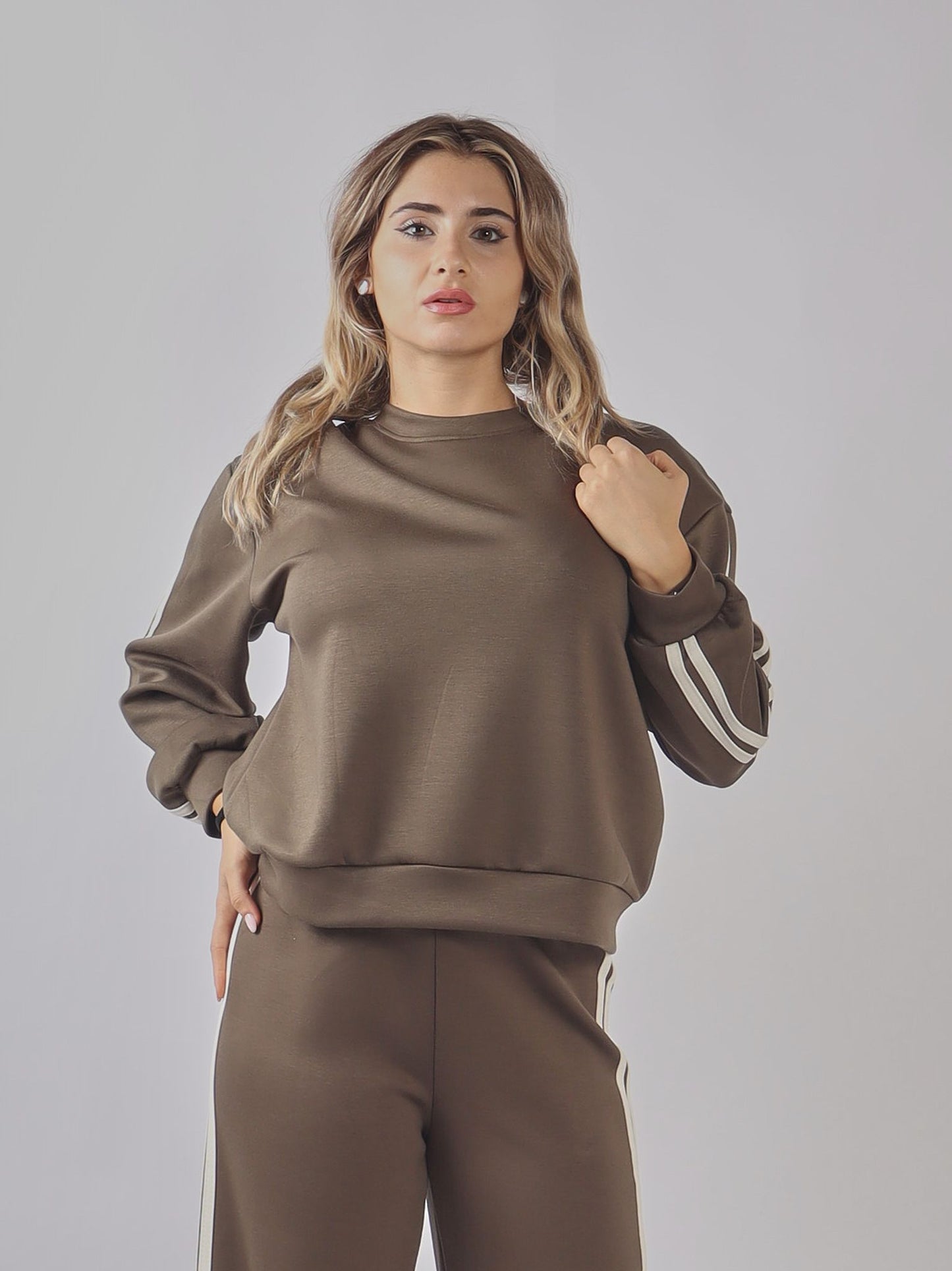 Felpa oversize con strisce laterali