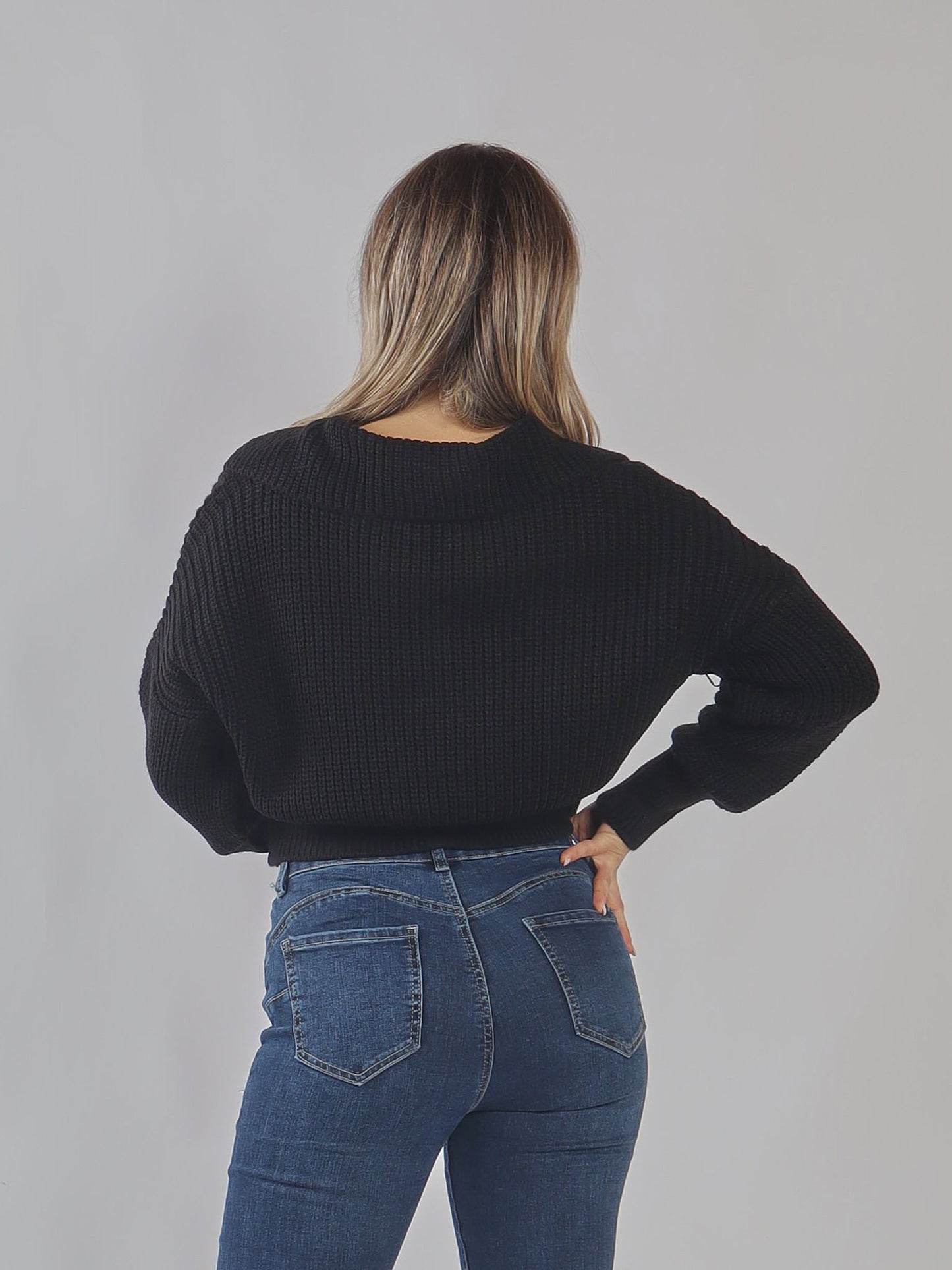 Maglione cropped a coste