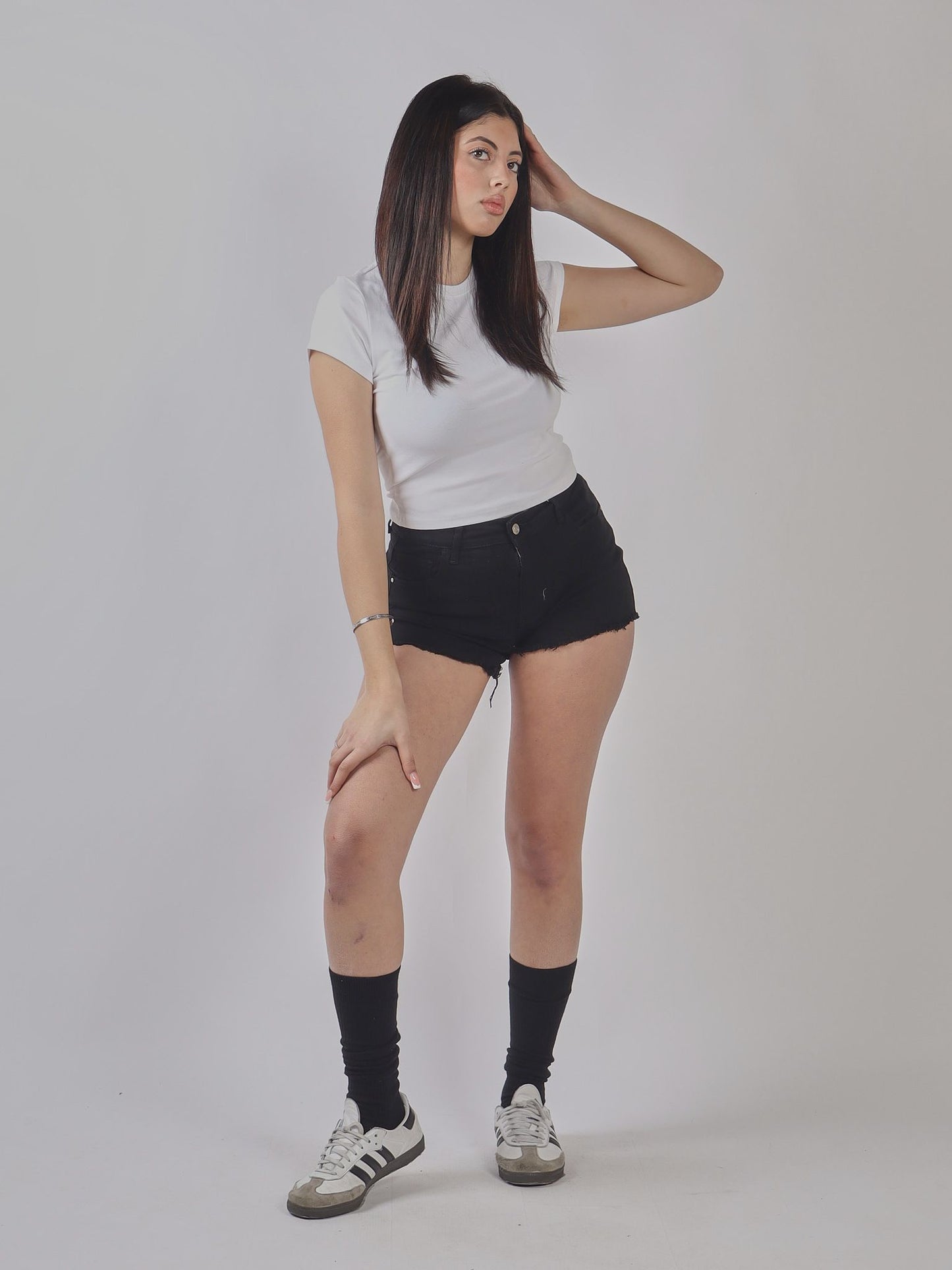 SHORTS DENIM FRAYED HEM