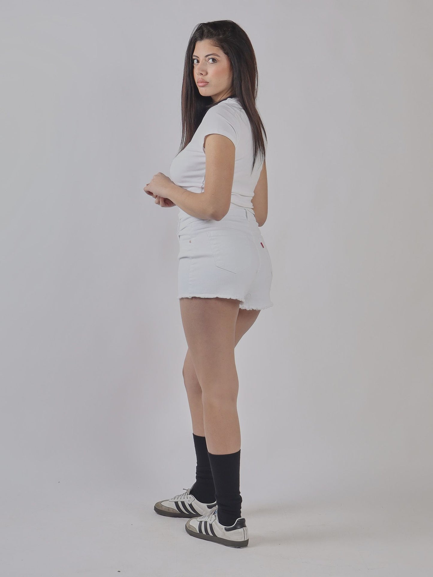 SHORTS DENIM FRAYED HEM