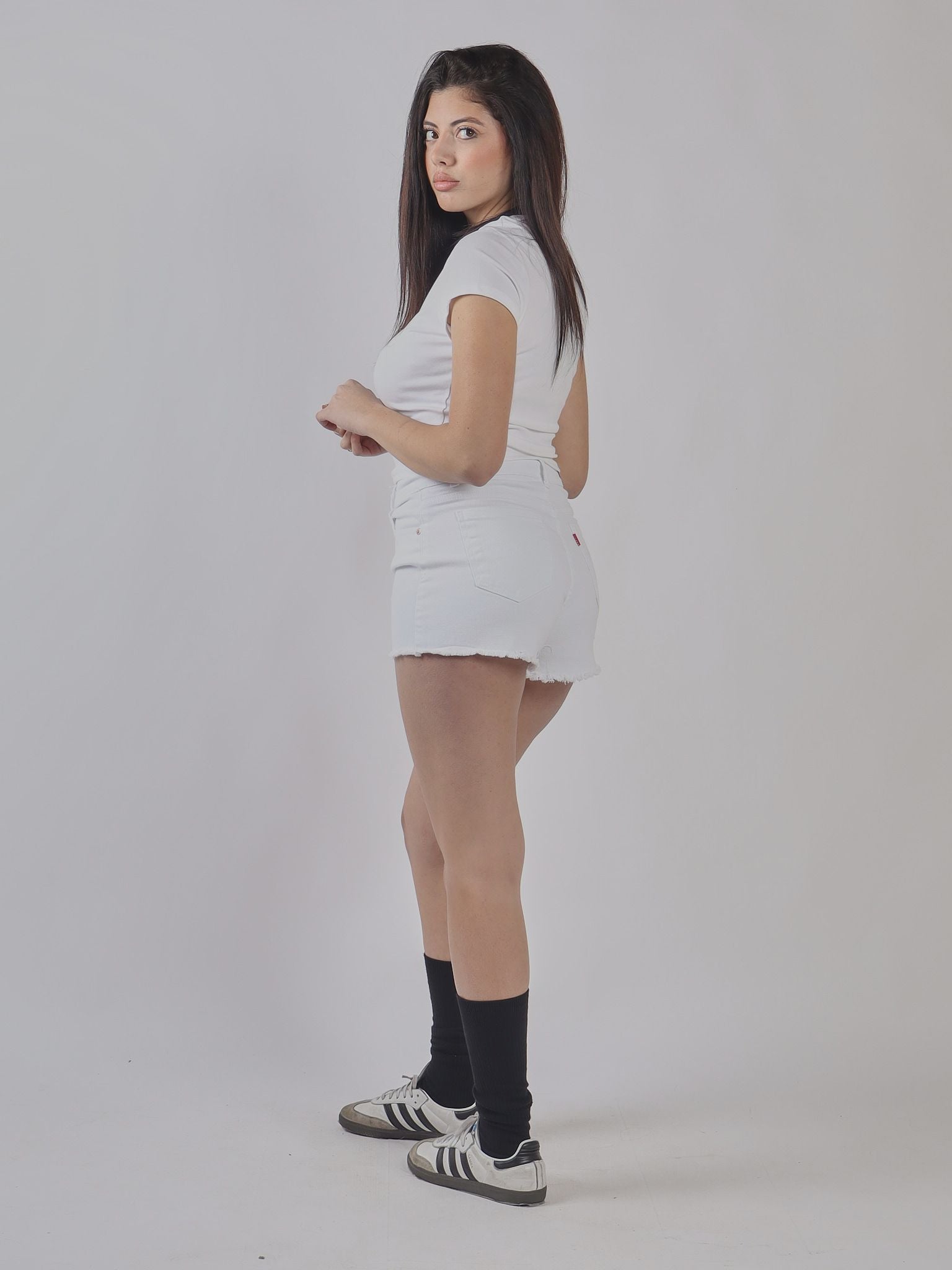 SHORTS DENIM FRAYED HEM