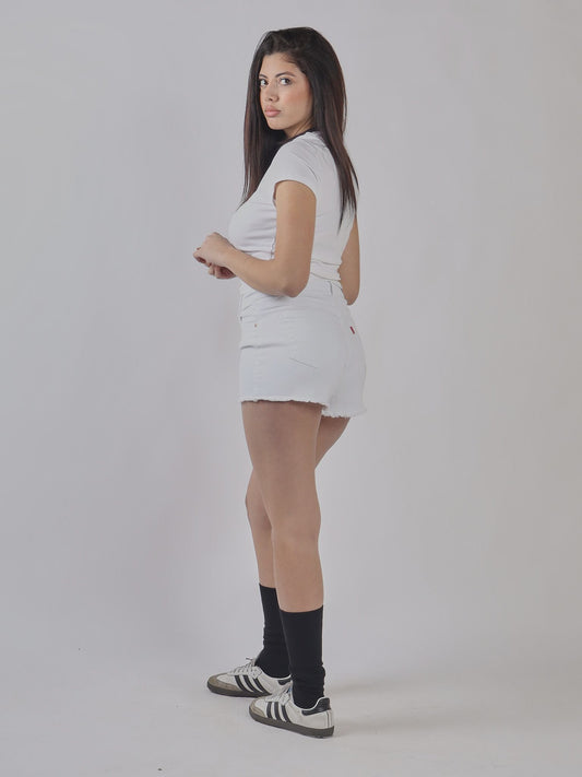SHORTS DENIM FRAYED HEM