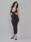 ABITO LUNGO CON DETTAGLI CUT-OUT