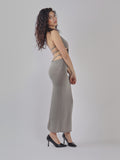 ABITO LUNGO CON DETTAGLI CUT-OUT