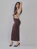 ABITO LUNGO CON DETTAGLI CUT-OUT