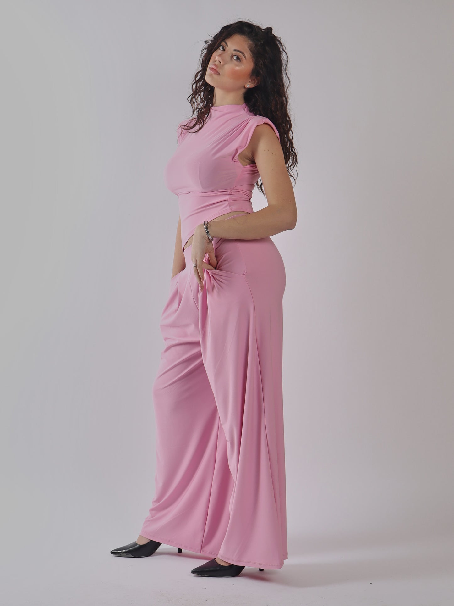 COMPLETO DONNA TOP  E PANTALONE PALAZZO