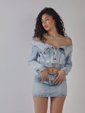 MINIGONNA IN DENIM CON CINTURA E FIBBIA