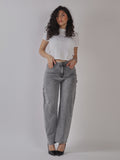 JEANS MOM FIT CON MICRO STRASS