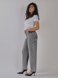 JEANS MOM FIT CON MICRO STRASS