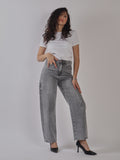 JEANS MOM FIT CON MICRO STRASS